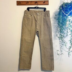 1990’s Vintage Levi's Tan 505 Corduroy Pants Straight Leg Size W38 L32